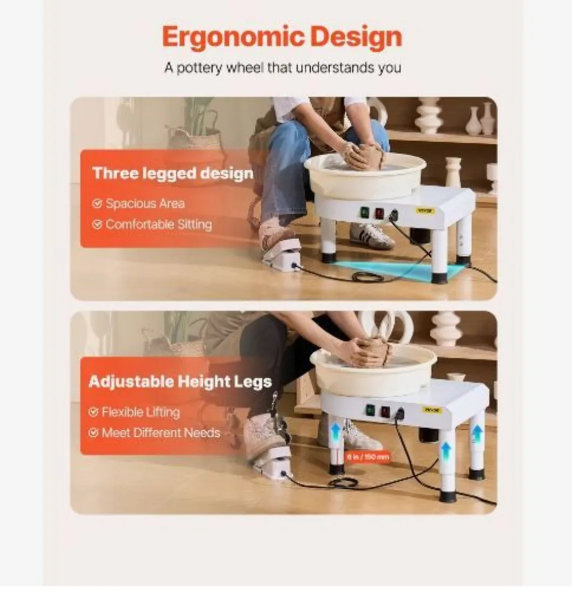 Pottery Wheel, 35 cm Ceramic Wheel Forming Machine - Image 4