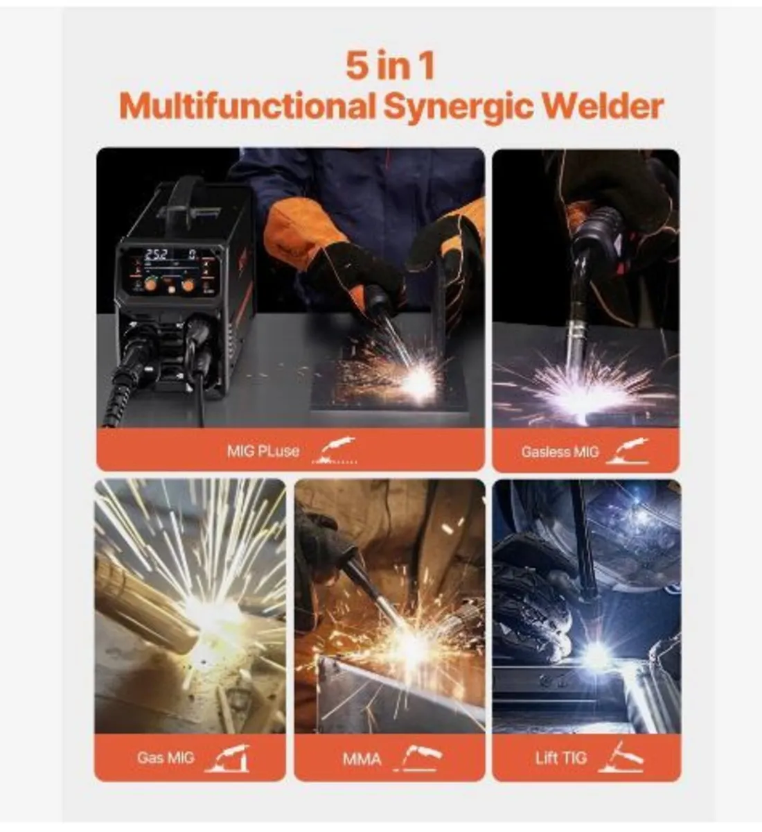 Pro MIG Welder, 250Amp Pluse Mig Welding - Image 4