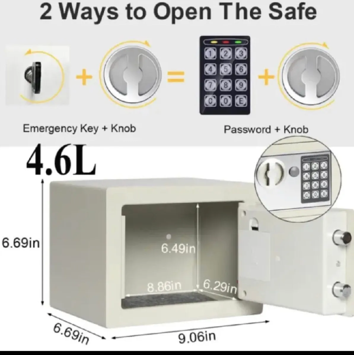 NEW Compact Digital Steel Safe • Home or Office - Image 4
