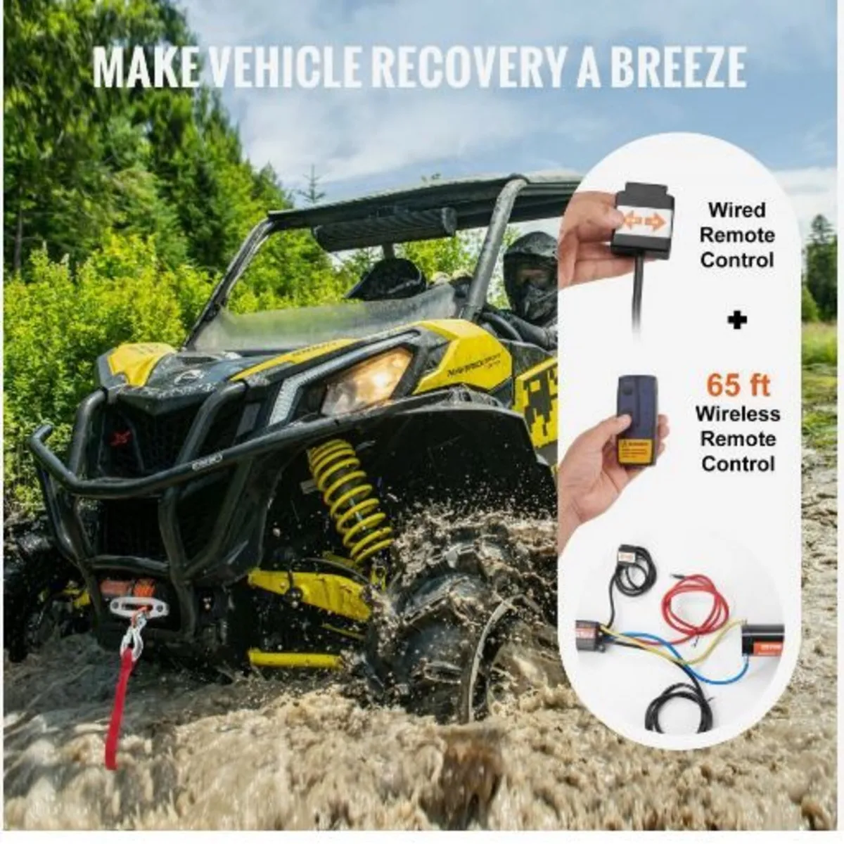 Electric Winch ATV UTV 2041.2 kg - Image 4