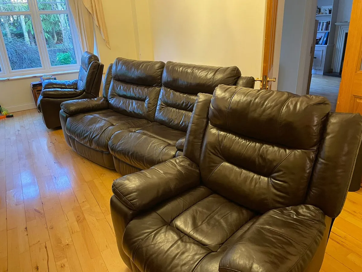 Reclining Leather Sofa - Image 1