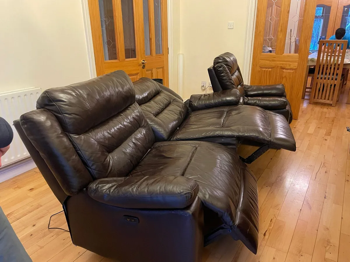 Reclining Leather Sofa - Image 3