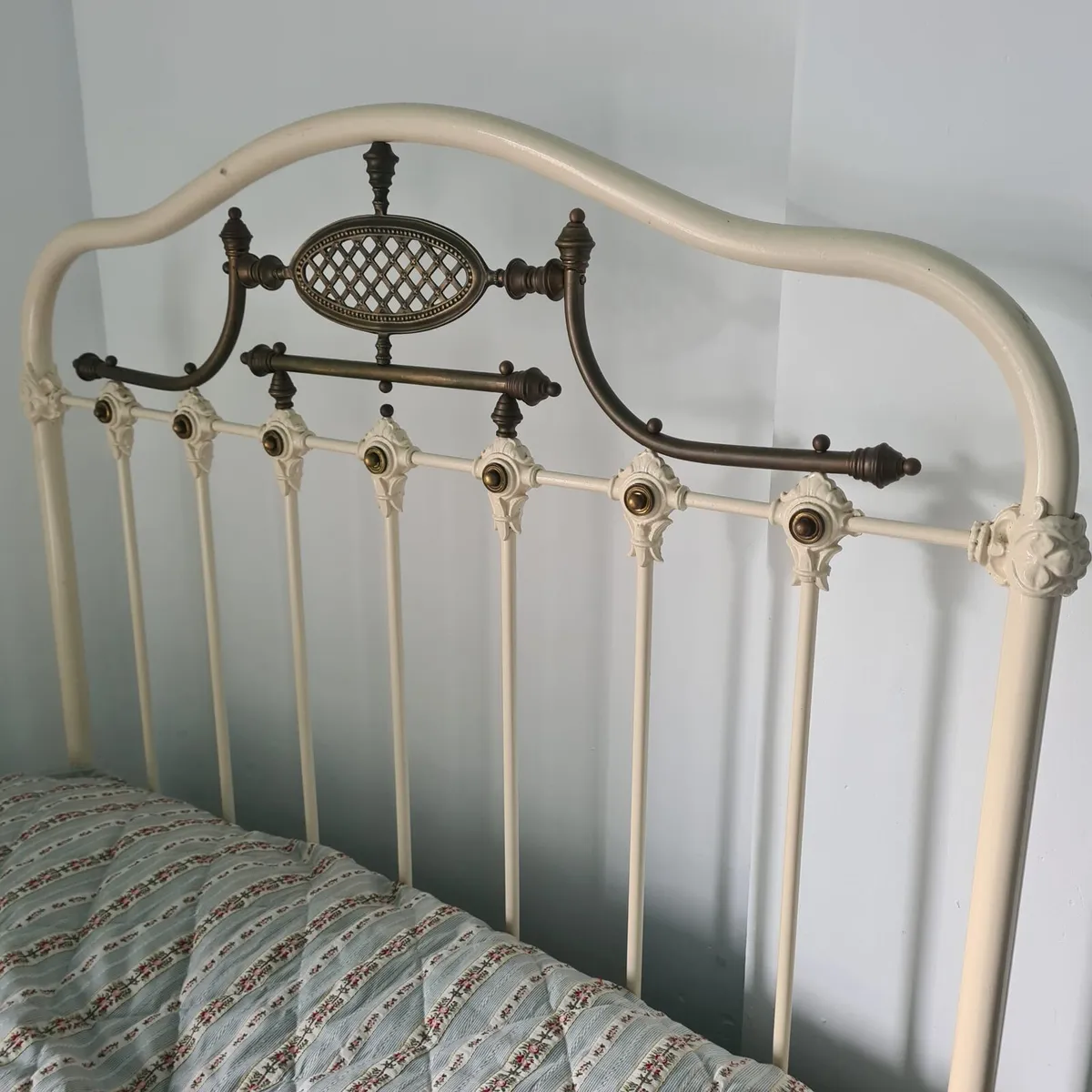 2 Victoria Era Brass Bedframes (With Matress) - Image 2
