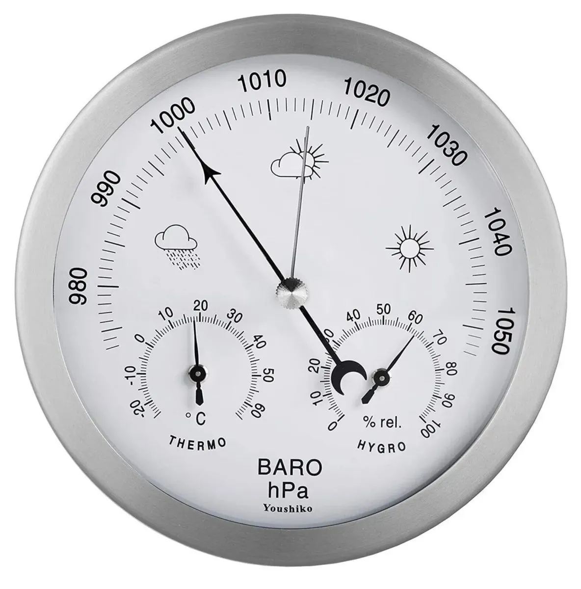 Analog Weather Station 3-in-1 – Stainless Steel - Image 2