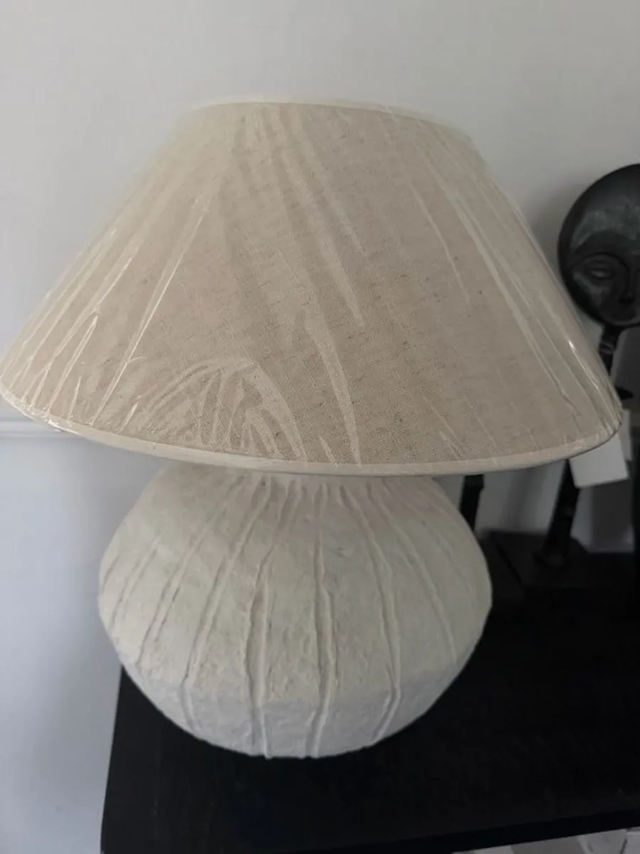 Designer paper mache lamp
