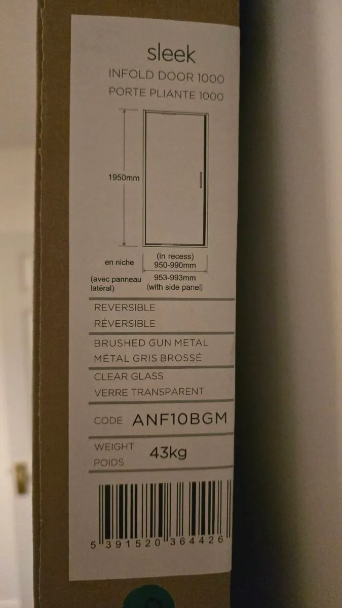 Merlyn Arysto Sleek Infold Shower Door 1000mm – Br - Image 2