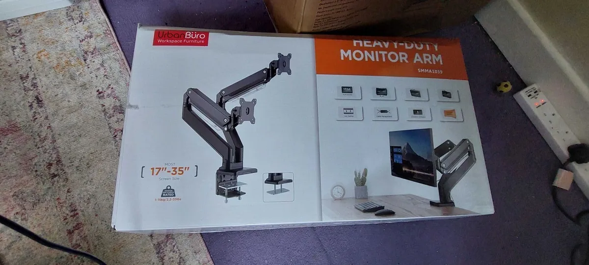 Dual Monitor Arm Heavy Duty - UrbanBuro - Image 1