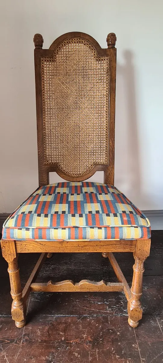 Pair of rattan backed antique chairs. - Image 1