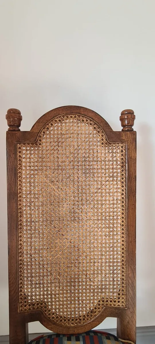 Pair of rattan backed antique chairs. - Image 3