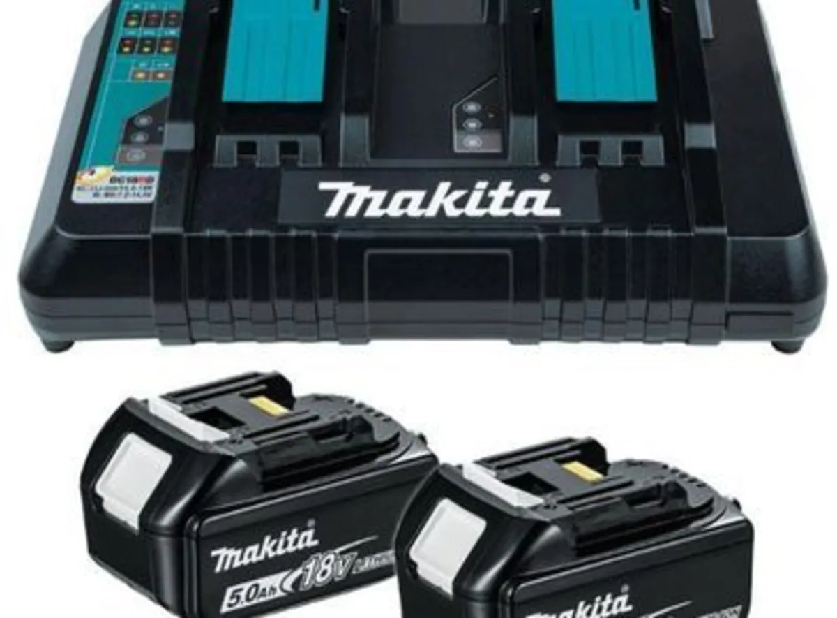 Makita 18v 5ah Bl1850 X 2 & Twin Charger DC18RD