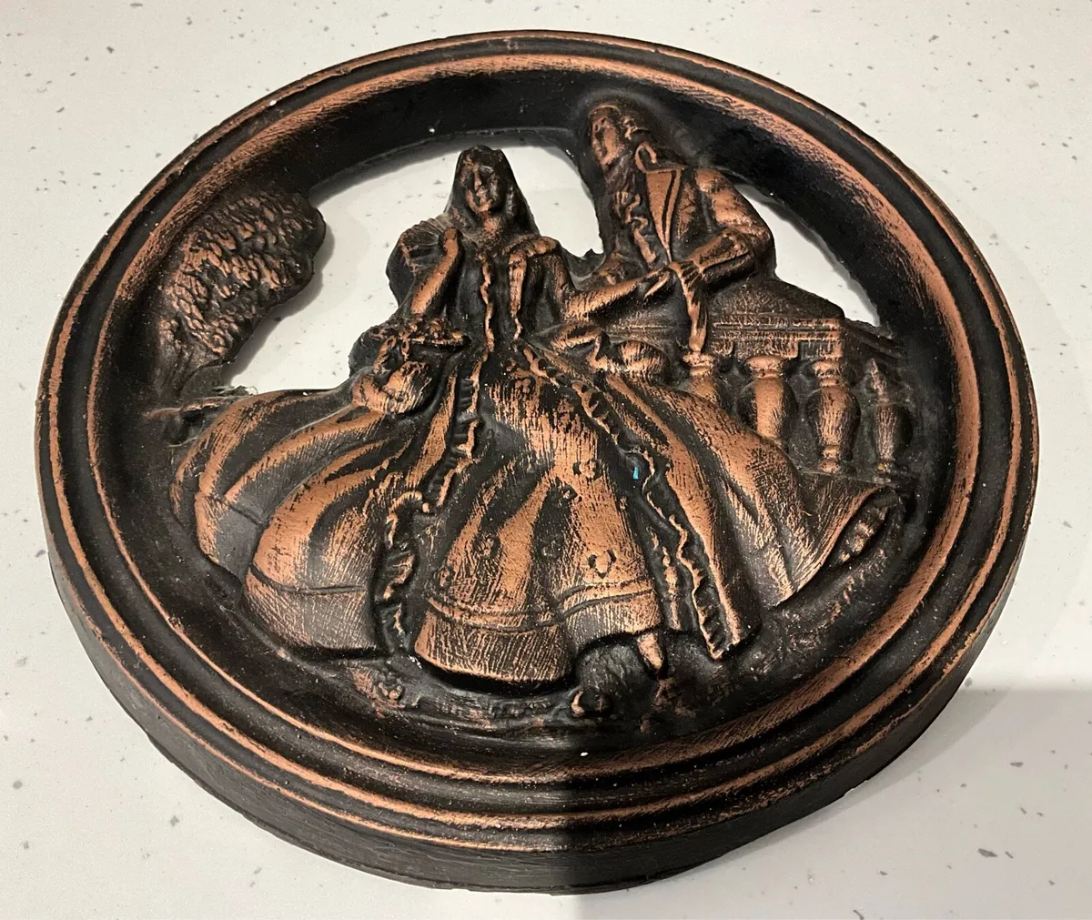 Vintage Victorian Plaster Bas-Relief Wall Plaque - Image 2