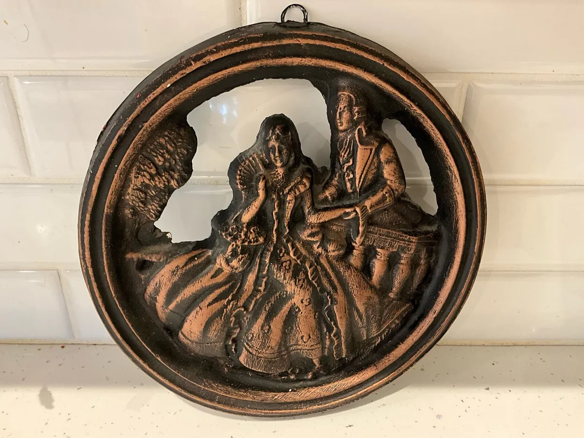 Vintage Victorian Plaster Bas-Relief Wall Plaque - Image 3