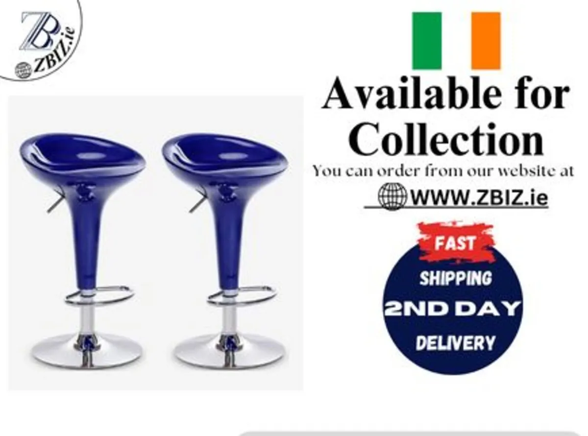 2 Gas Lift Bar Stools – Kitchen & Home Bar - Image 1