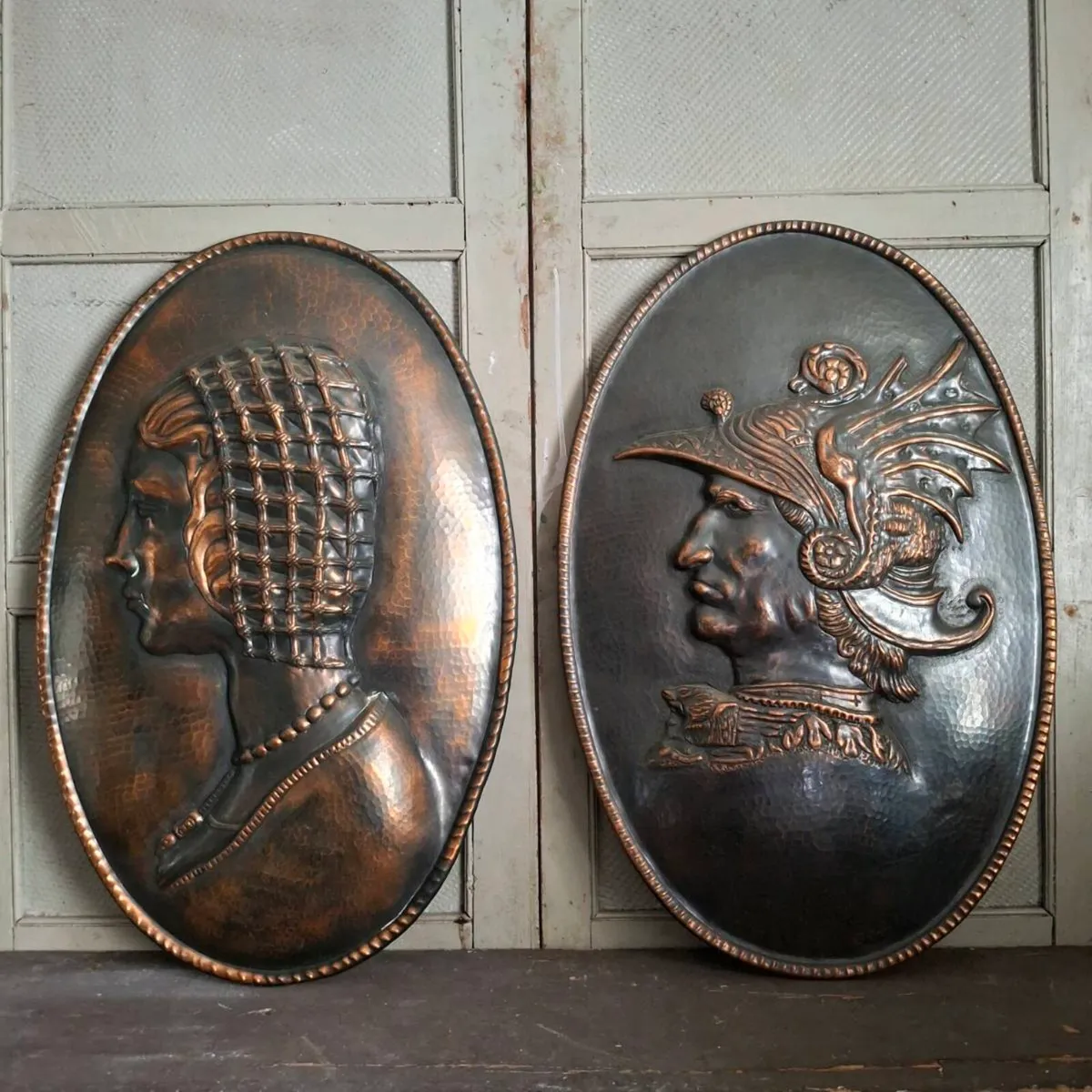 Renaissance Revival Copper Medallions - Image 1