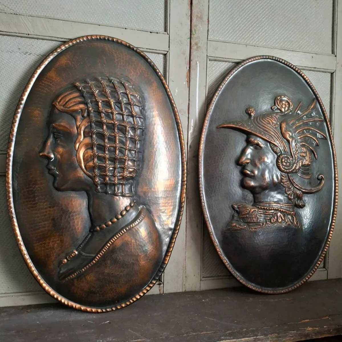Renaissance Revival Copper Medallions - Image 2
