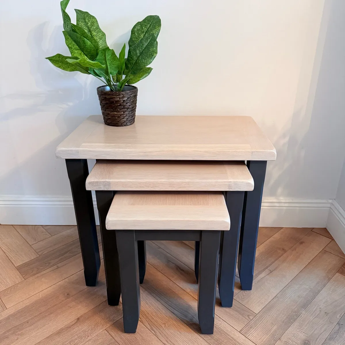 Modern Farmhouse Nest of Tables - Custom Solid Oak - Image 1