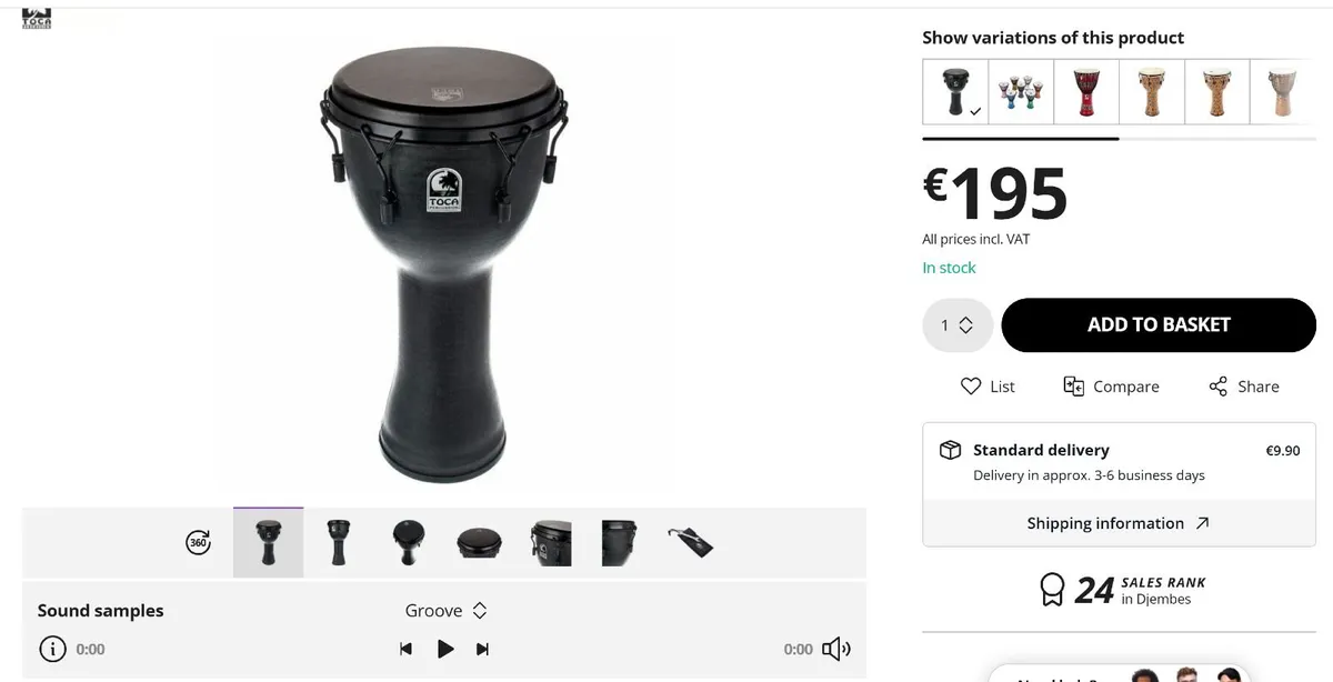 Toca SFDMX-12BM 12" Freest. Djembe Dublin - Image 4