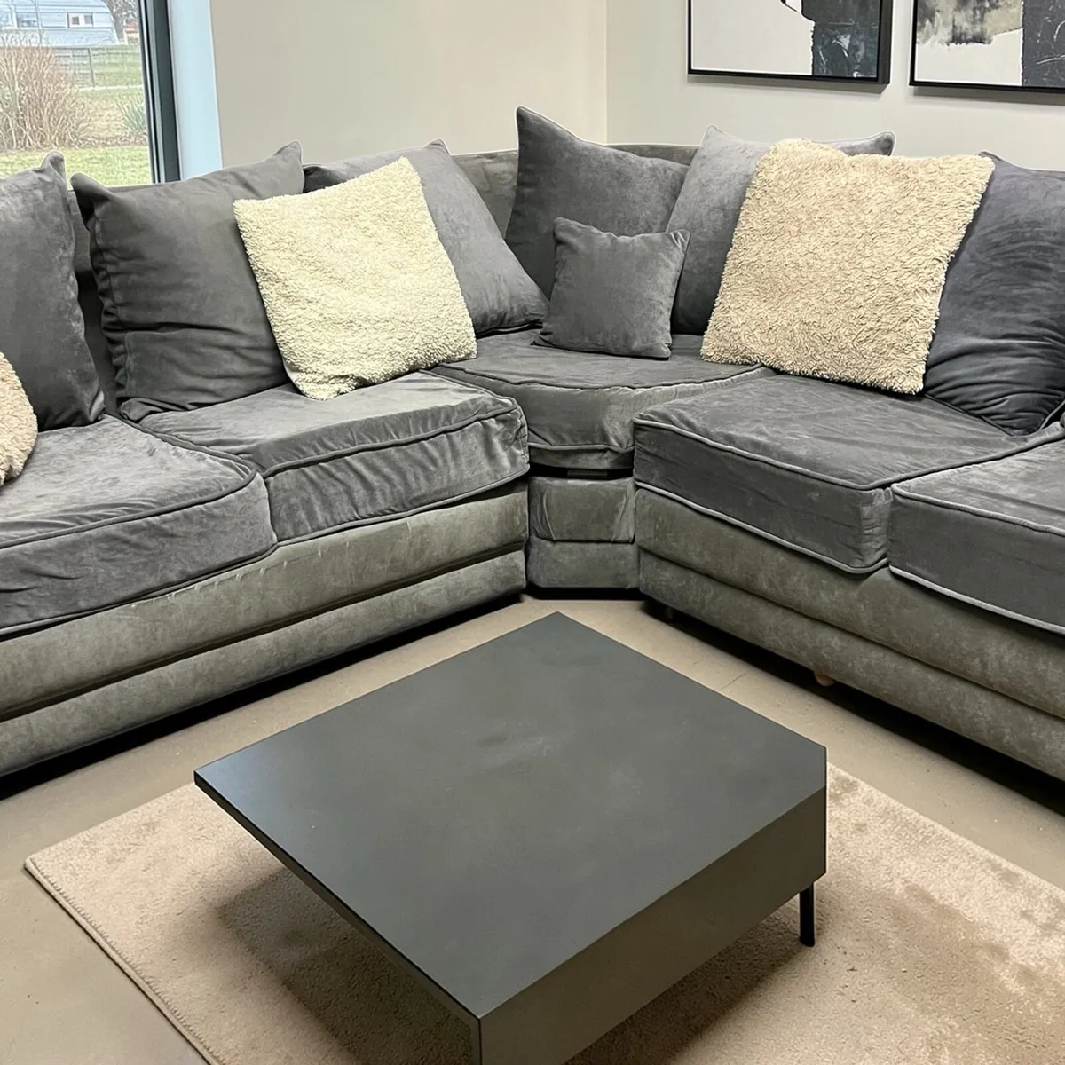 Grey corner sofa L shaped - Image 3