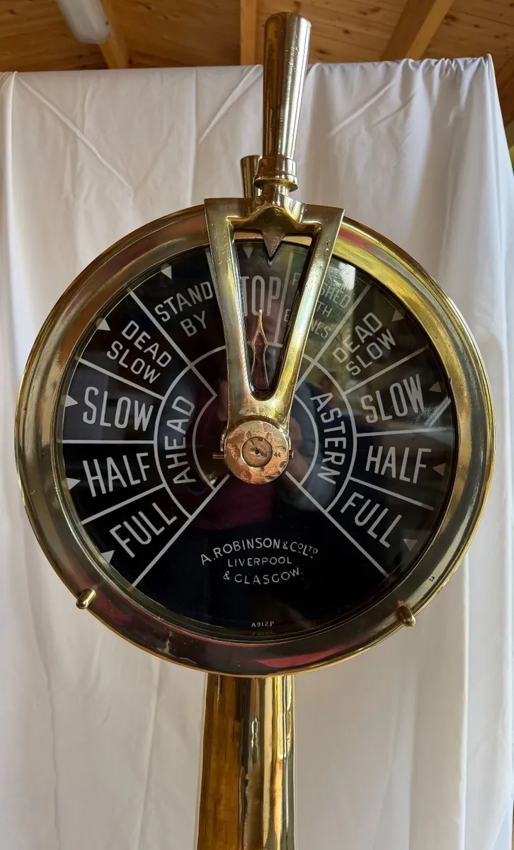 Antique ships brass engine twin engine telegraph - Image 1