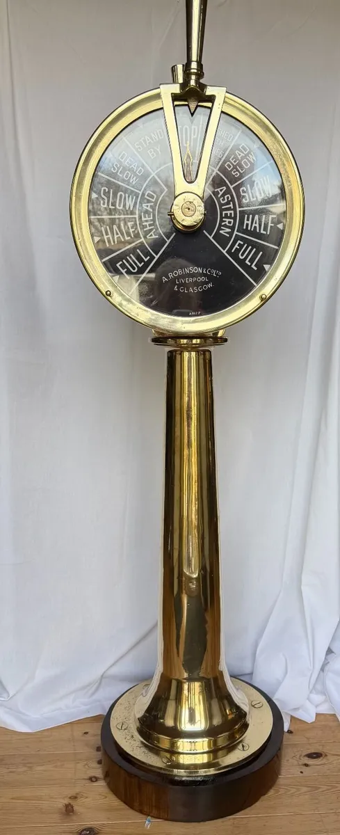 Antique ships brass engine twin engine telegraph - Image 2