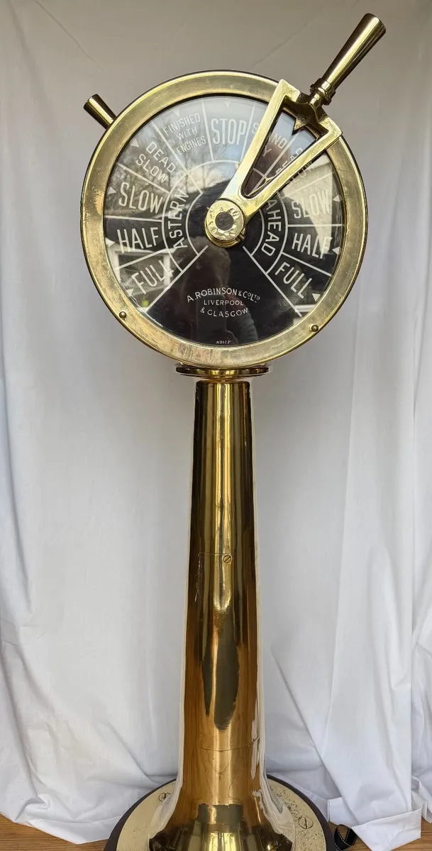 Antique ships brass engine twin engine telegraph - Image 4