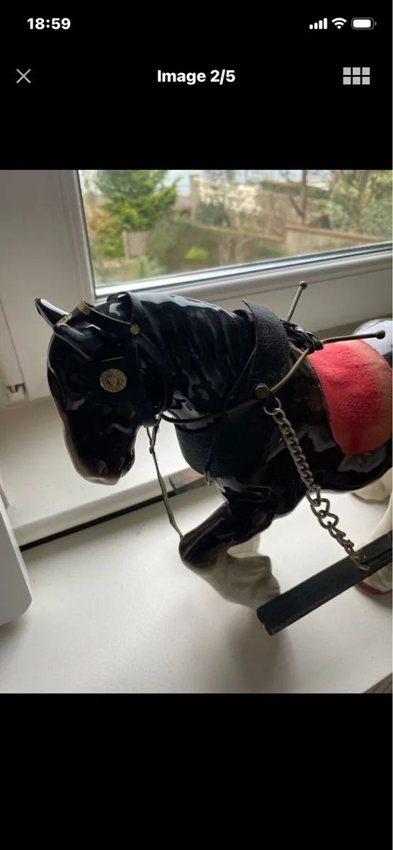 Vintage Ceramic Shire Horse & Trap - Image 2