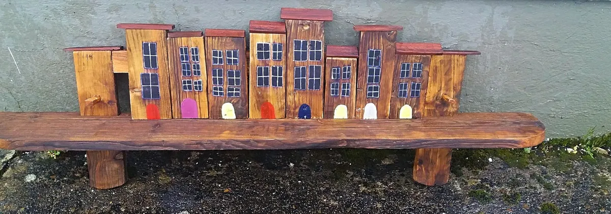 Rustic quirky town floating shelf... - Image 2