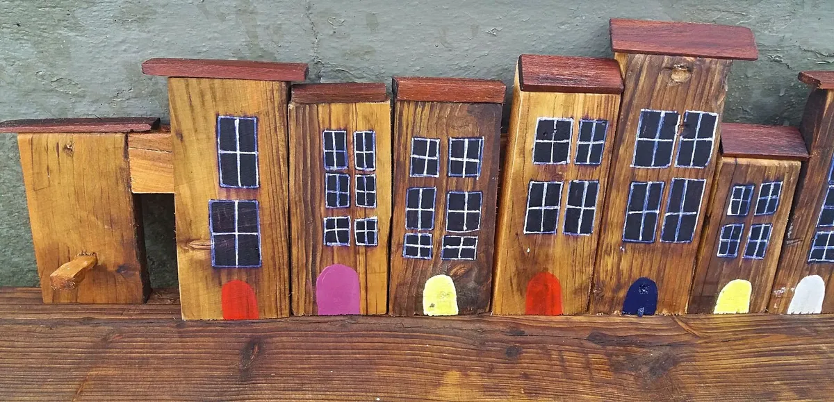 Rustic quirky town floating shelf... - Image 4