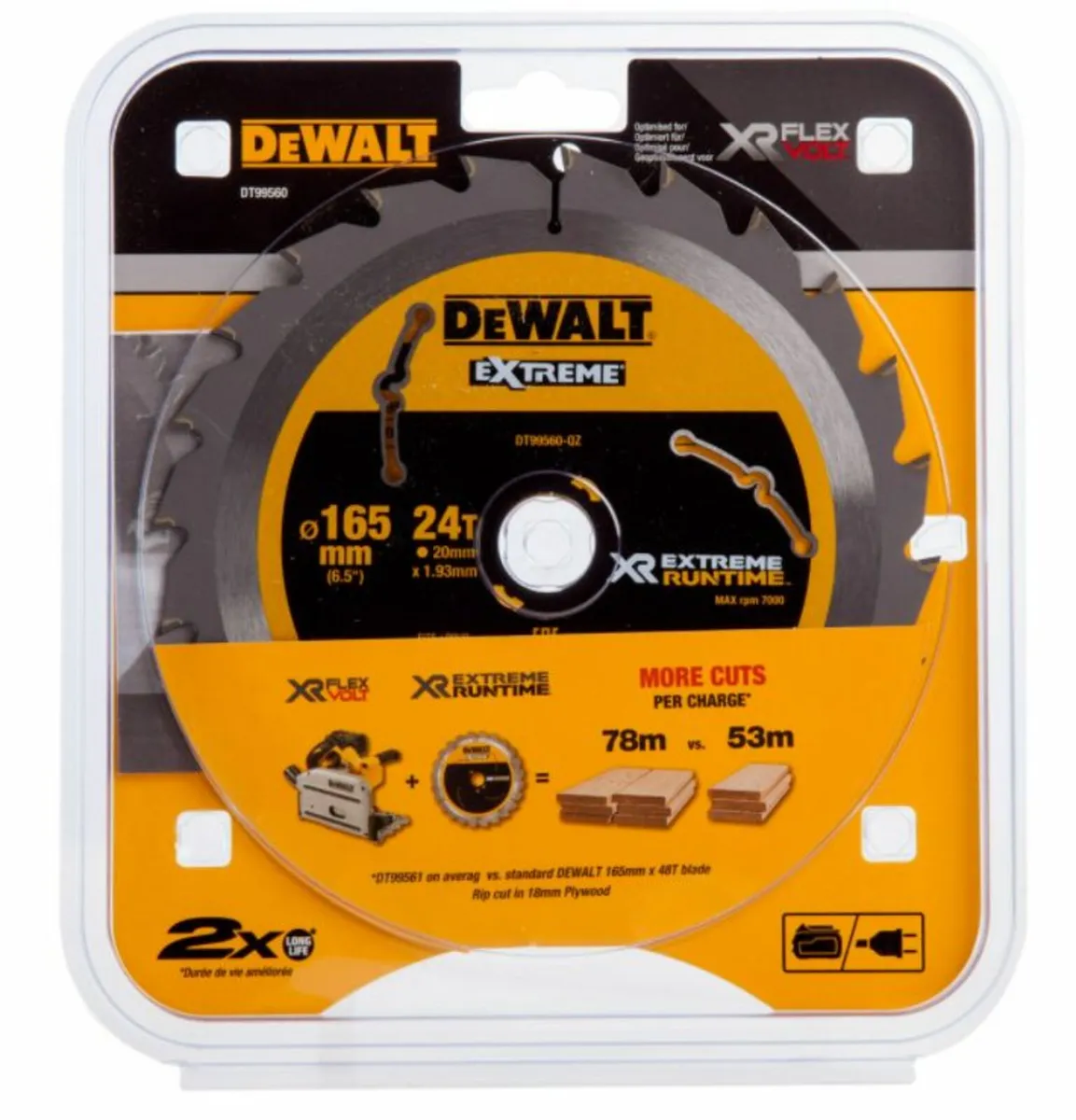 Dewalt DT99560 Plunge Saw Blade 165 x 20mm x 24T