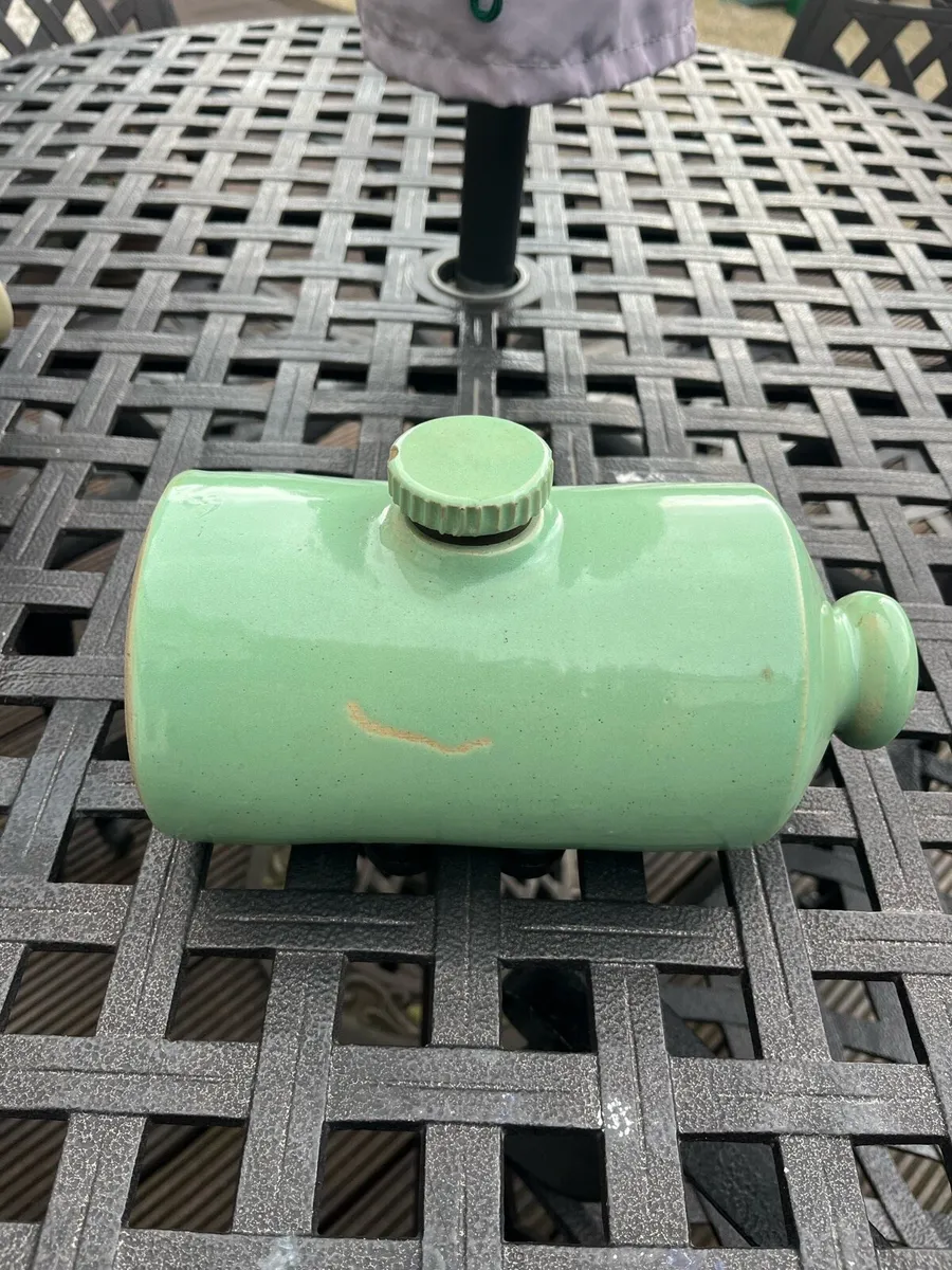 Vintage Green Stoneware Hot Water Bottle