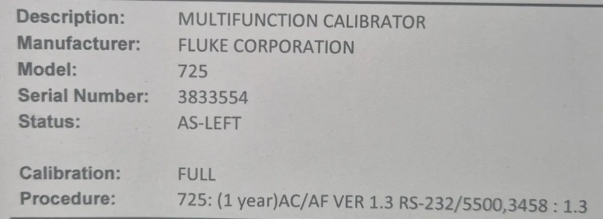 Fluke 725 multifunction Process Calibrator - Image 3