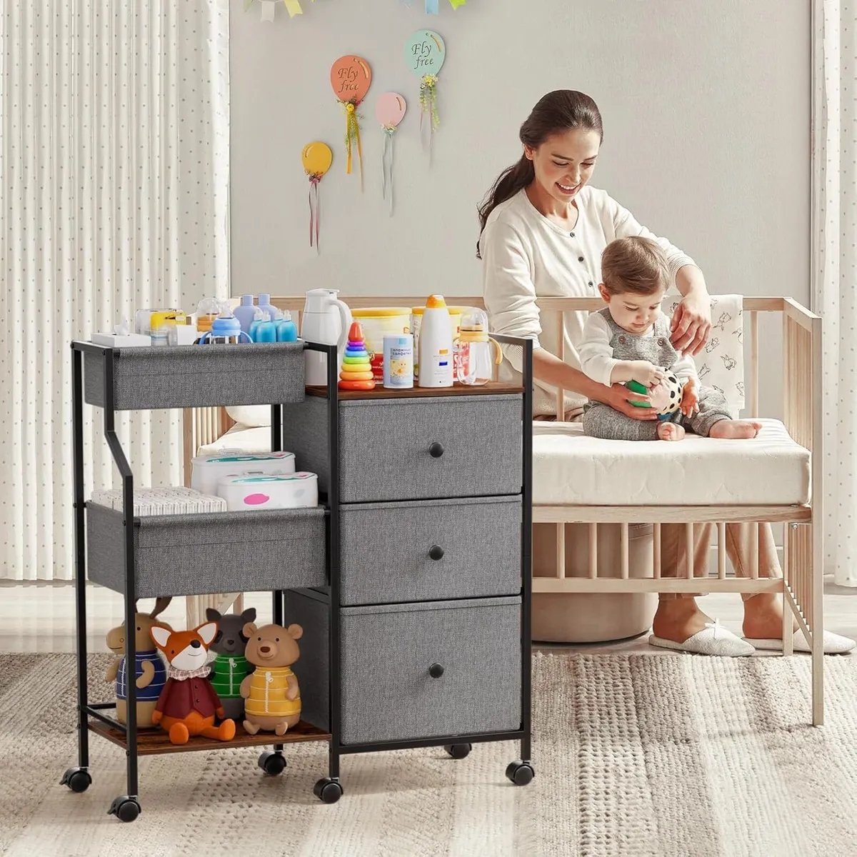 Baby Diaper Caddy Organizer and Storage - 3 Tier - Image 2