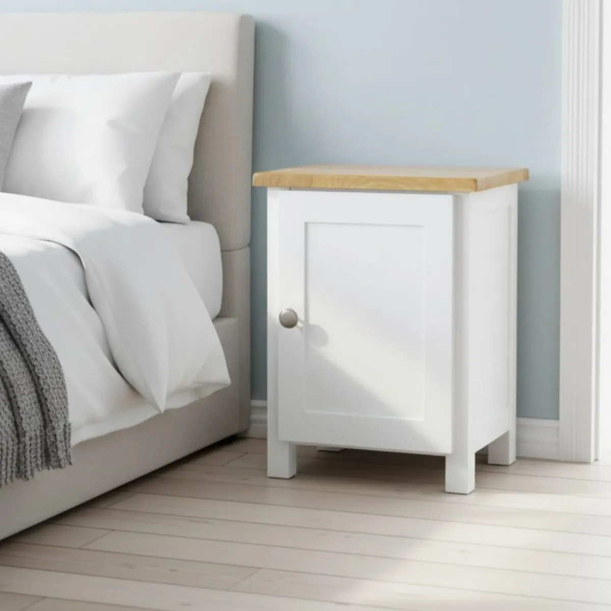 urniture Bedside Table with 1 Door Small Cabinet - Image 3