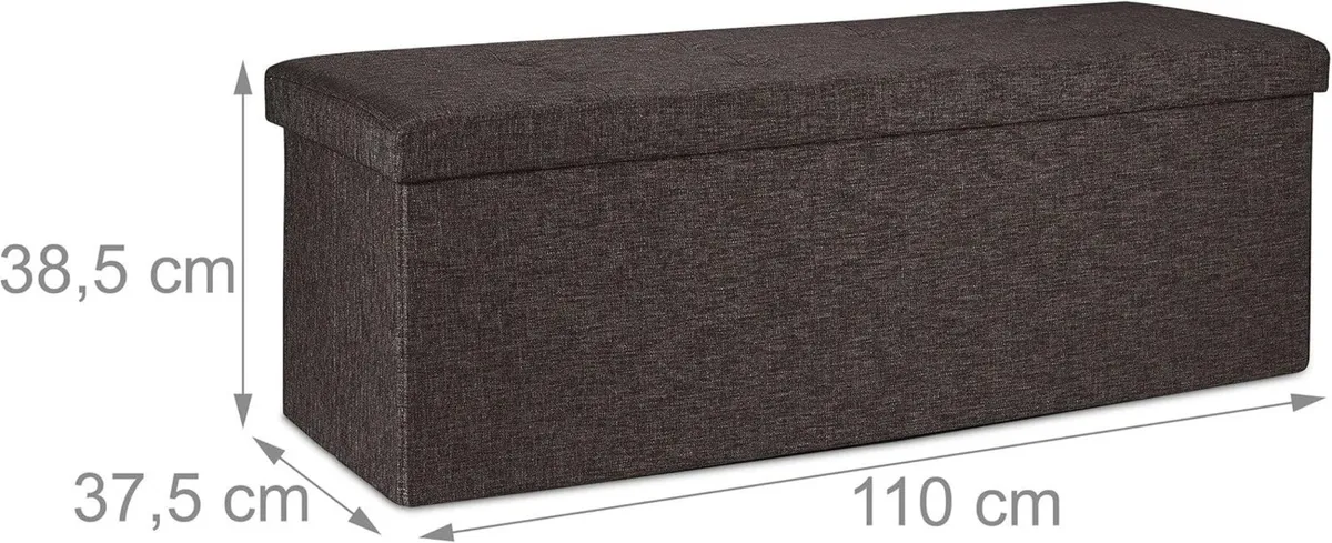 Folding Storage Bench Padded Hinged Lid Hallway - Image 3