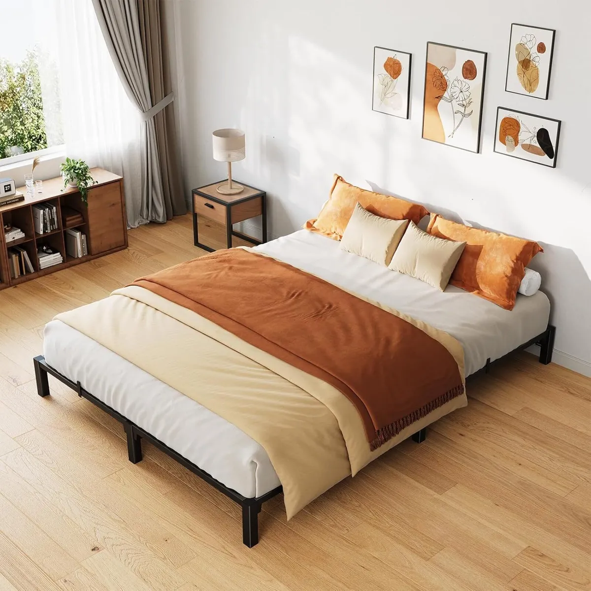 Queen Bed Frame 8 High Platform Heavy Duty Steel - Image 1