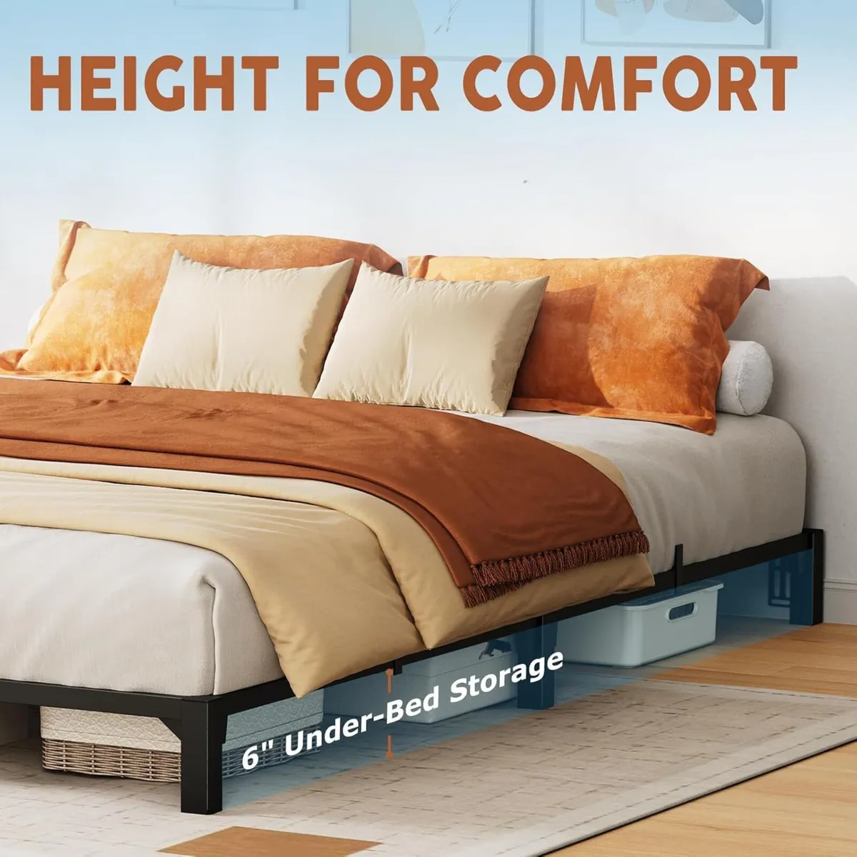 Queen Bed Frame 8 High Platform Heavy Duty Steel - Image 3