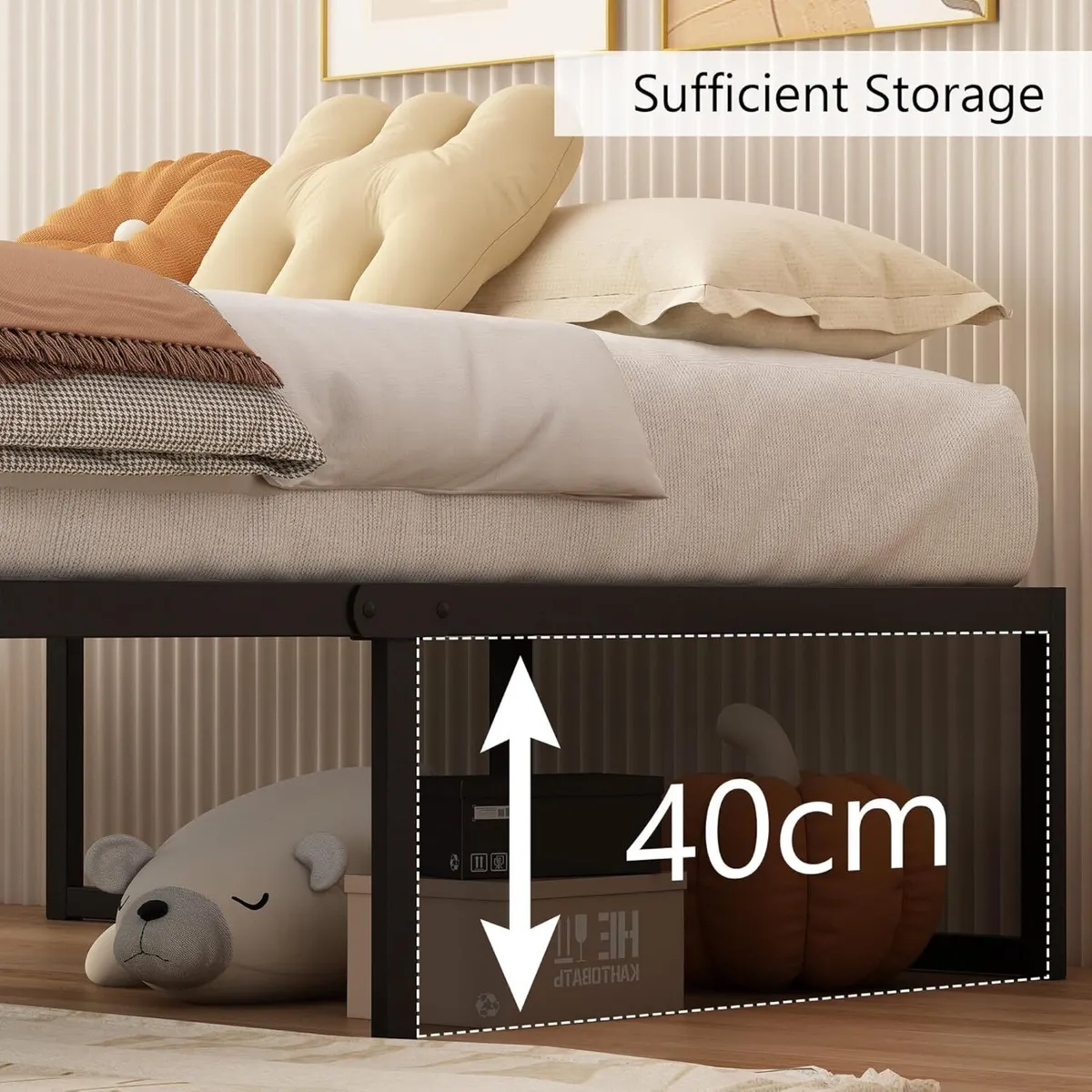 Double Bed Frame 135x190 cm - 46 Height with - Image 4