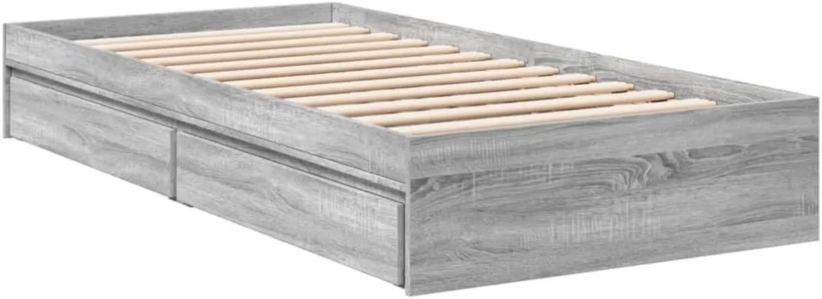 Bed Frame Engineered Wood Material Wooden Storage - Image 4