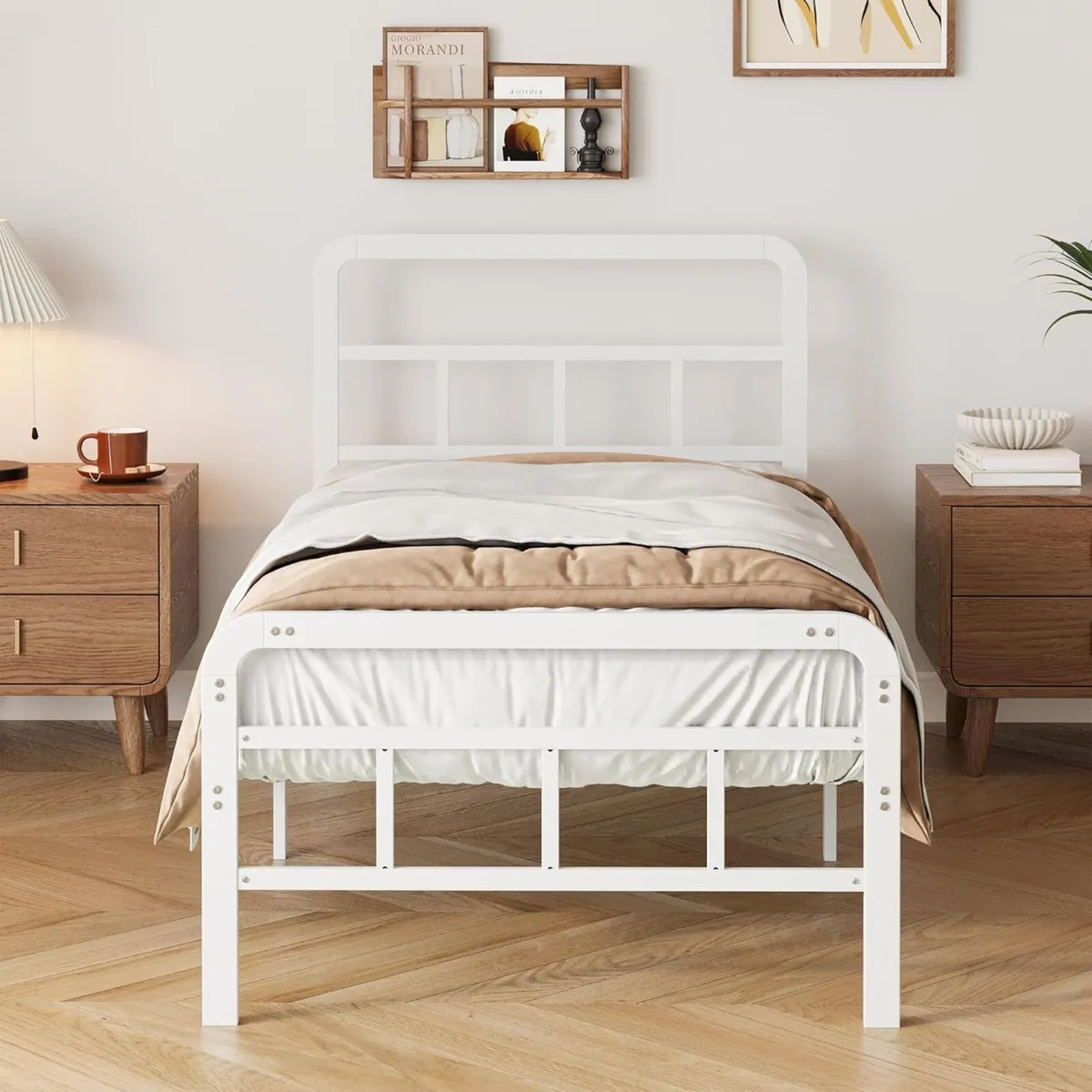 2ft6 Small Single Bed Frame with Headboard and - Image 3