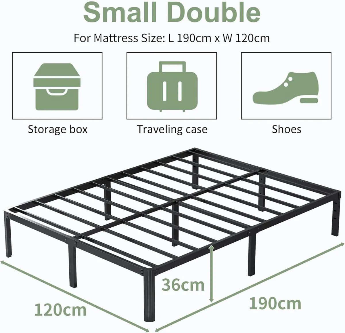 Small Double Bed Frame 4ft with Rounded Corner - Image 2