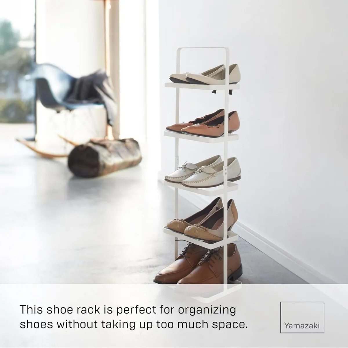 TOWER Shoe Rack Tall white Steel Minimalist 22 x - Image 3