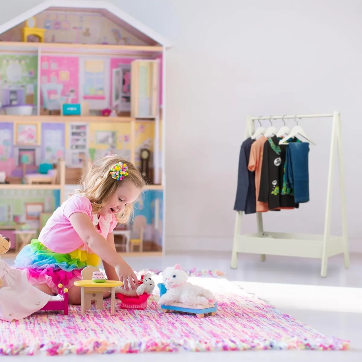 Coat Rack Children Clothes Rail with Shelf Kids - Image 4