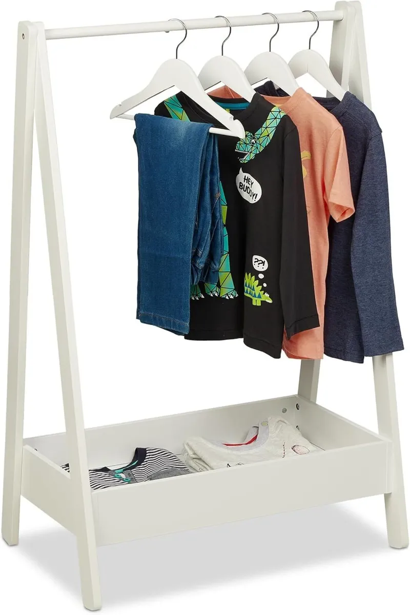 Coat Rack Children Clothes Rail with Shelf Kids - Image 1