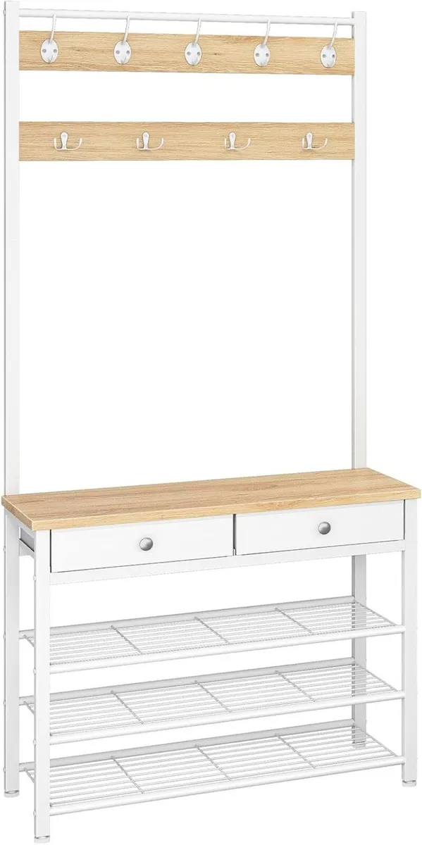 Coat and Shoe Rack with Storage Hall Tree 2 - Image 1