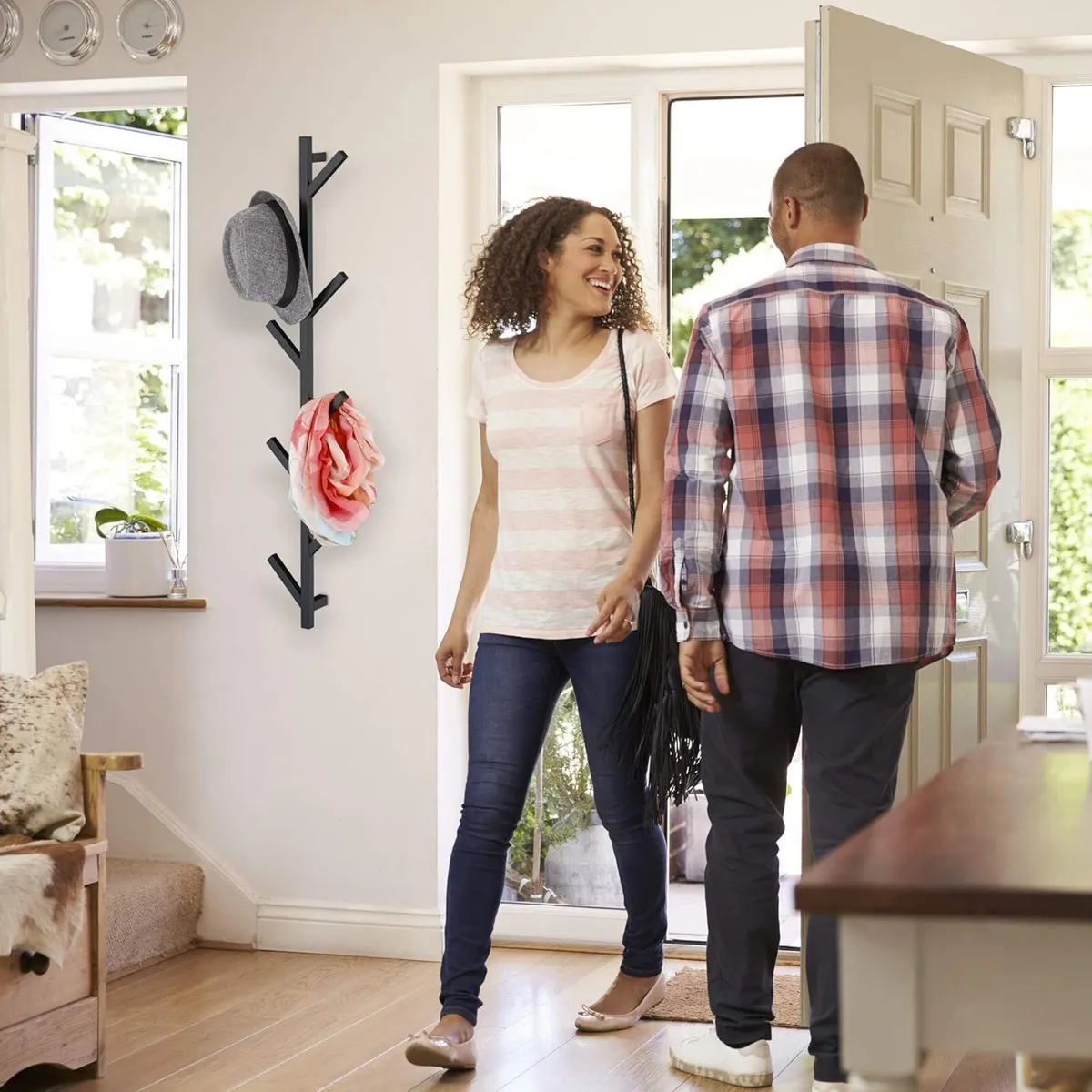 Coat Rack Metal 12 Hooks HxWxD: 100.5 x 19.5 7 cm - Image 4