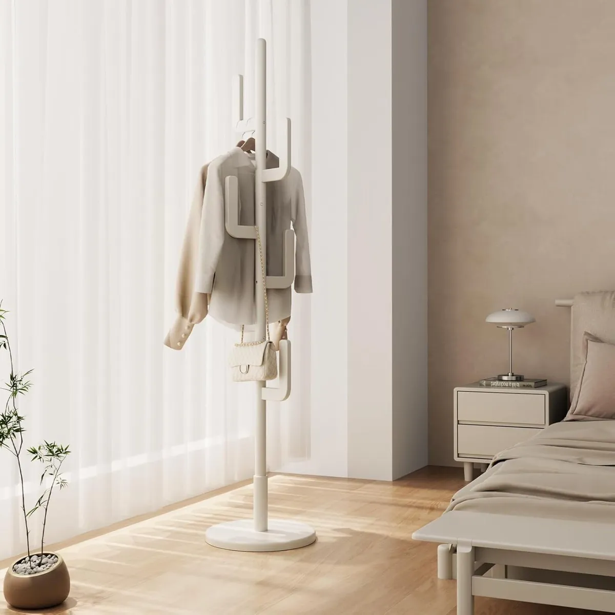 Coat Stand Woodem Rack - Cactus Design with 6 - Image 1