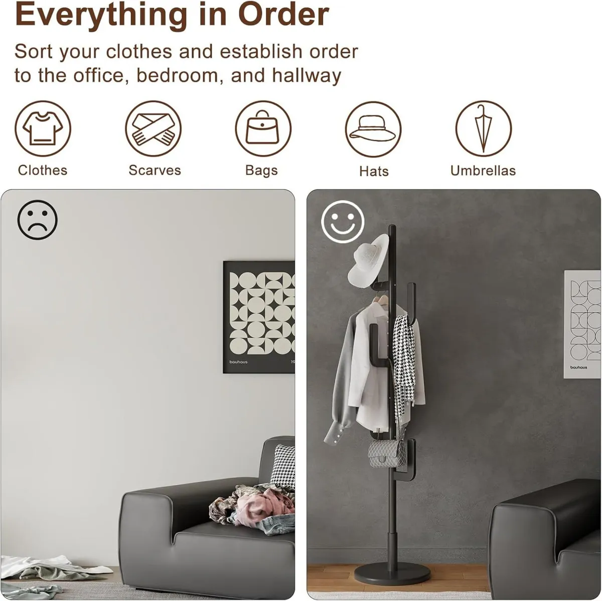 Coat Stand Woodem Rack - Cactus Design with 6 - Image 4