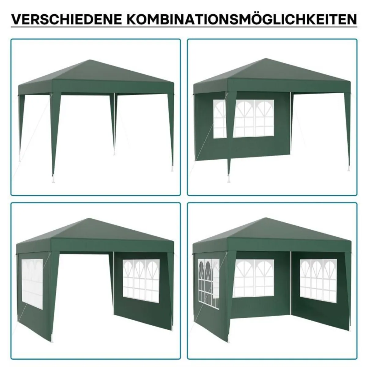 Waterproof 3x3m Gazebo with 4 Side Walls - Image 4