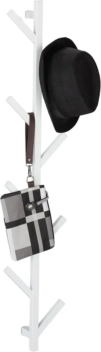 Tree-Shaped Coat Rack 8 Hooks Wall-Mounted Modern - Image 1