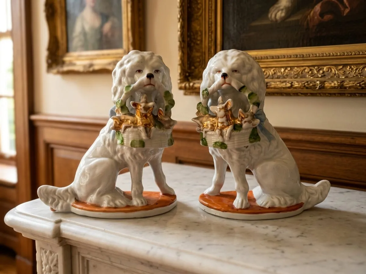 A pair of Antique Staffordshire figurines Postage - Image 2